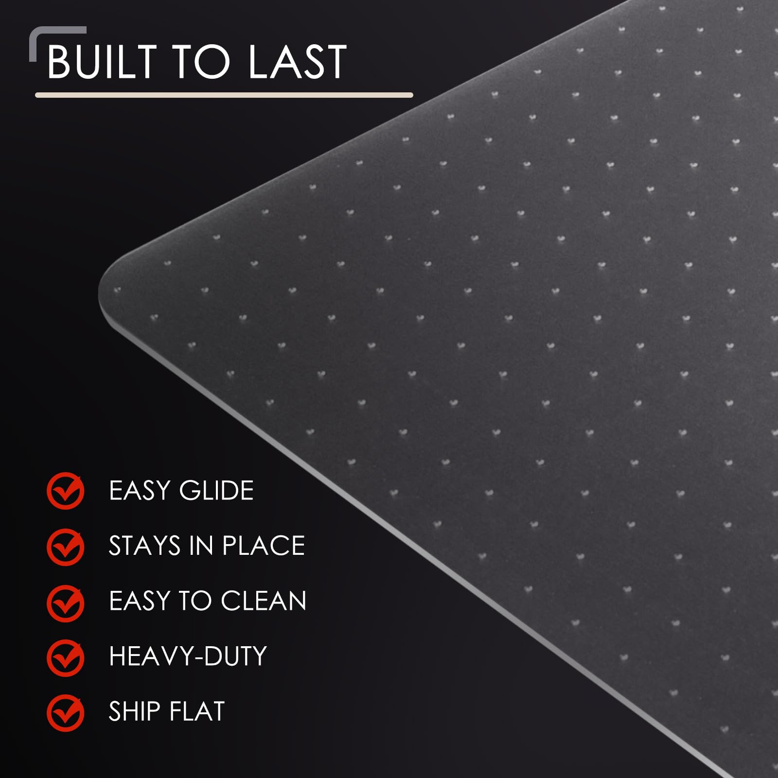 Kuyal Office Chair Mat for Carpet | 36" x 48" Clear Heavy Duty Floor Mat