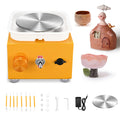 Mini Electric Pottery Wheel with 2 Turntables & ABS Basin