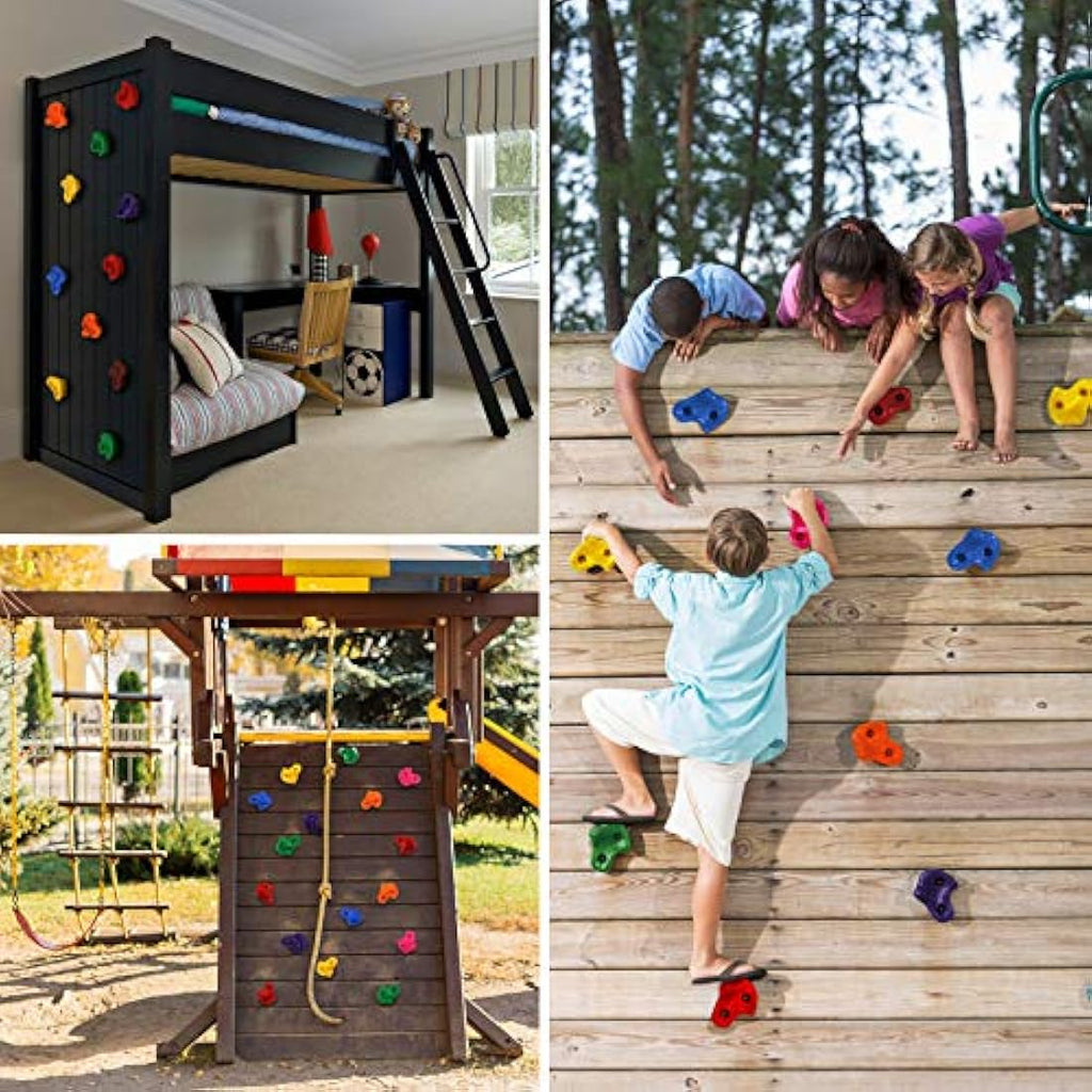 ALPIDEX Children's Climbing Holds - 20 Piece Set with Mounting Hardware