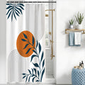 Abstract Shower Curtain | Blue Leaves Boho Waterproof Polyester