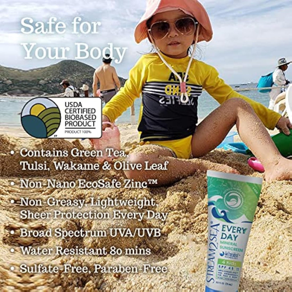 Kids Mineral Sunscreen SPF 45 – Reef Safe & Water Resistant