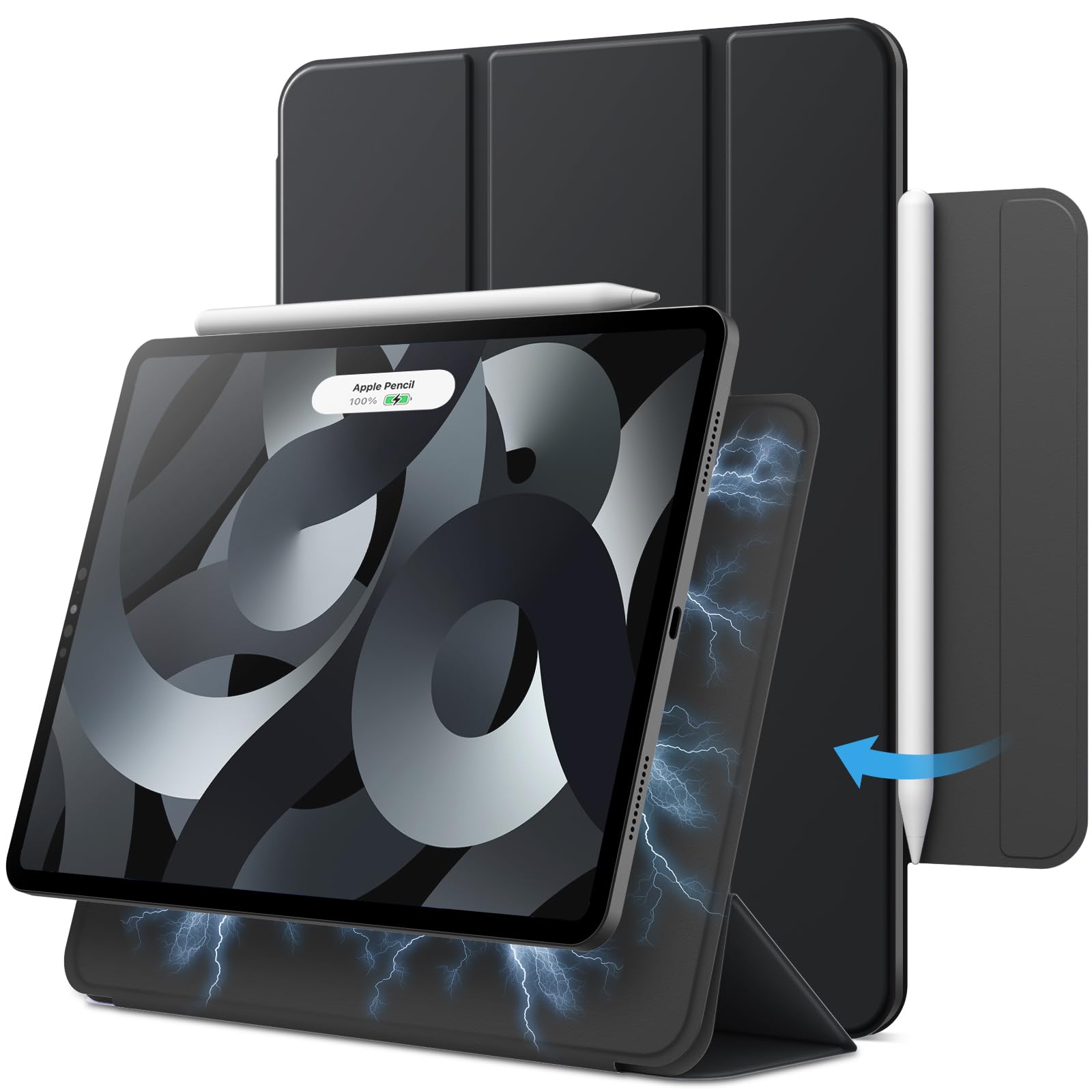 JETech Magnetic Case for iPad Air 11-Inch M3/M2 & Pro 11 – Slim Black