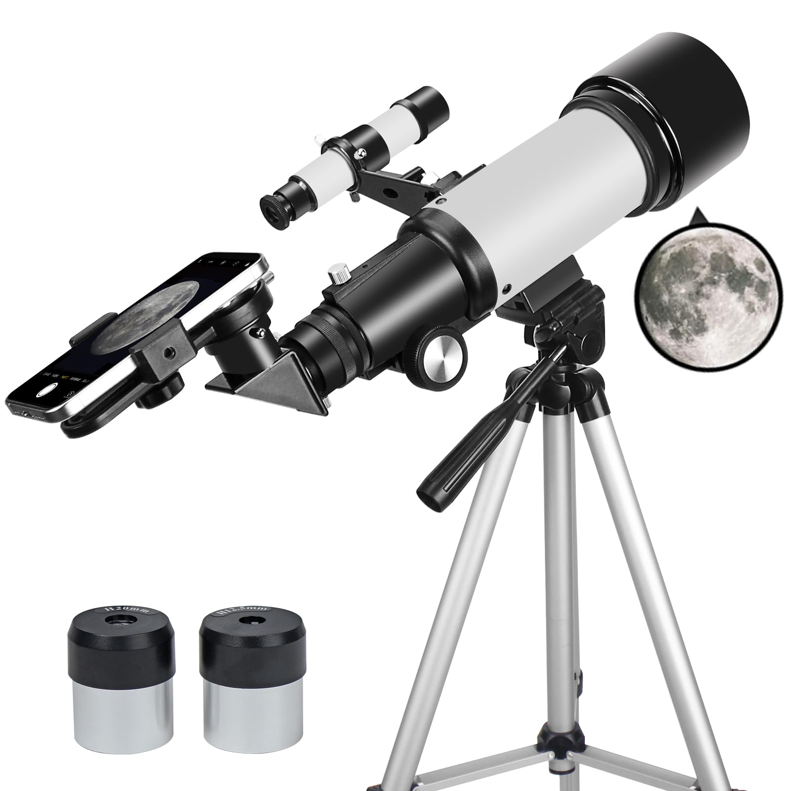 Jolof Store 70mm Refractor Telescope – Portable 400mm AZ Mount Travel Kit