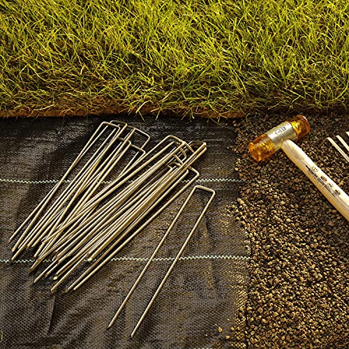 GardenMate 100 Galvanised Steel Garden Securing Pegs – 250mm Ground Anchors