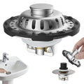 Hibbent 3-in-1 Bathroom Sink Plug | Stainless Steel Pop Up Drain Stopper