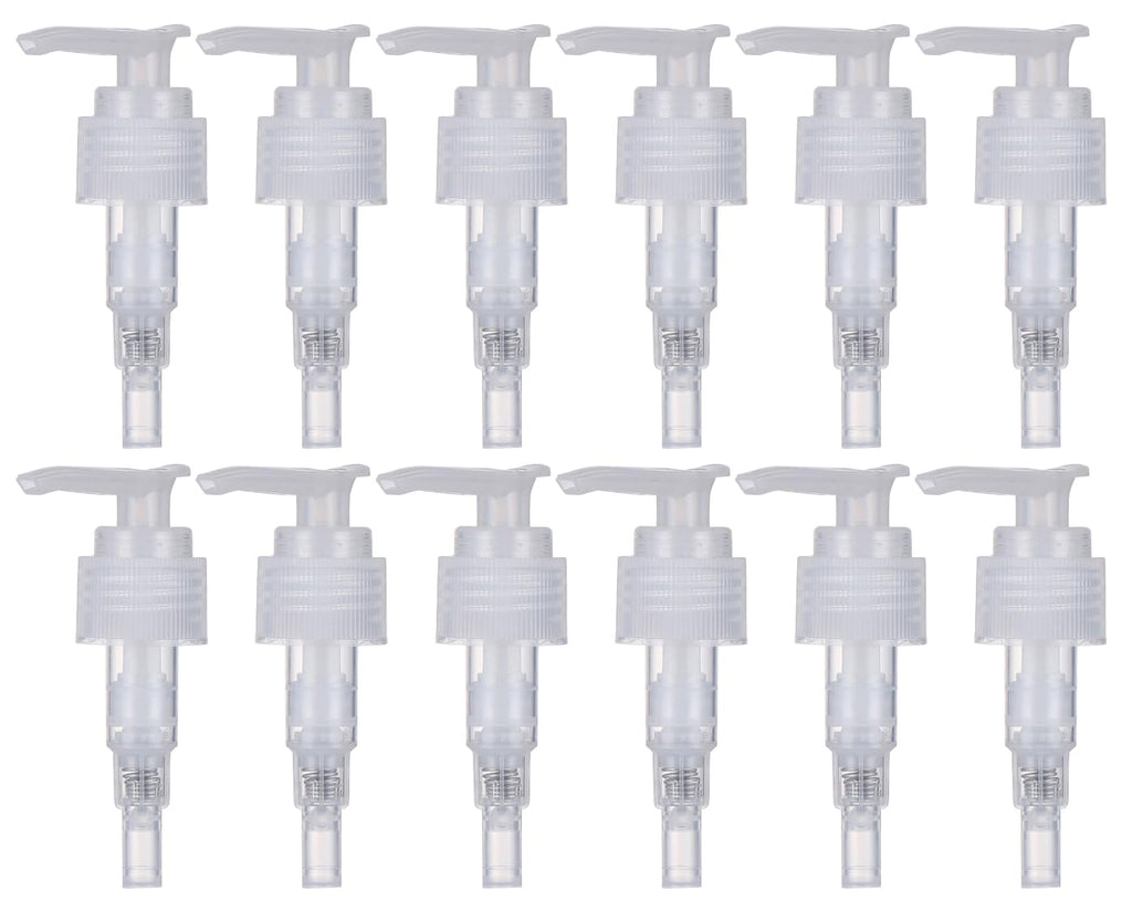 12 Pcs Clear Plastic Soap Dispenser Pump Replacement Lotion Pump Heads for 24/410 Threaded Neck Bottles Compatible with Soap Lotion Shampoo Liquid