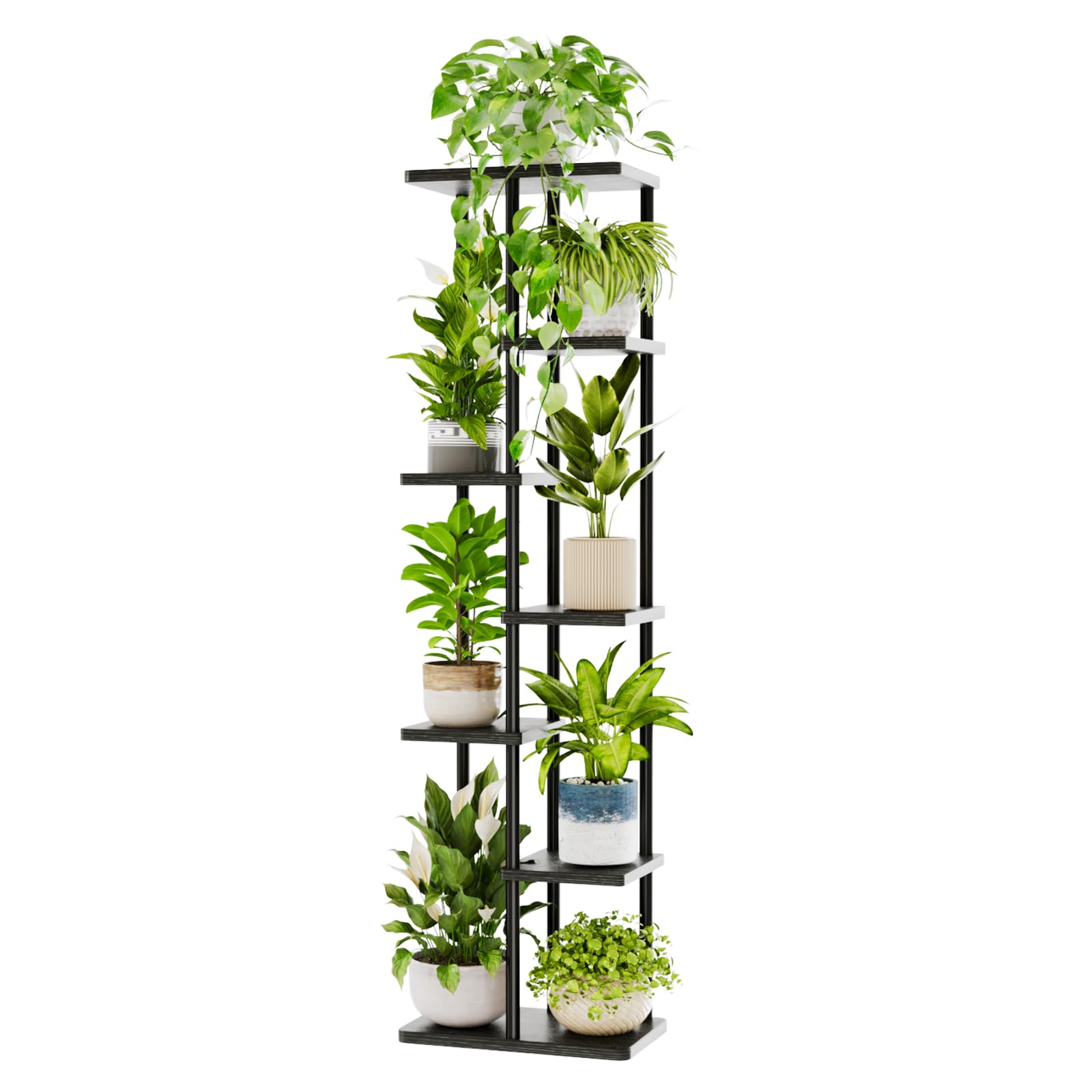 Bamworld 7-Tier Metal Plant Stand – Tall Corner Shelf for Indoor Plants