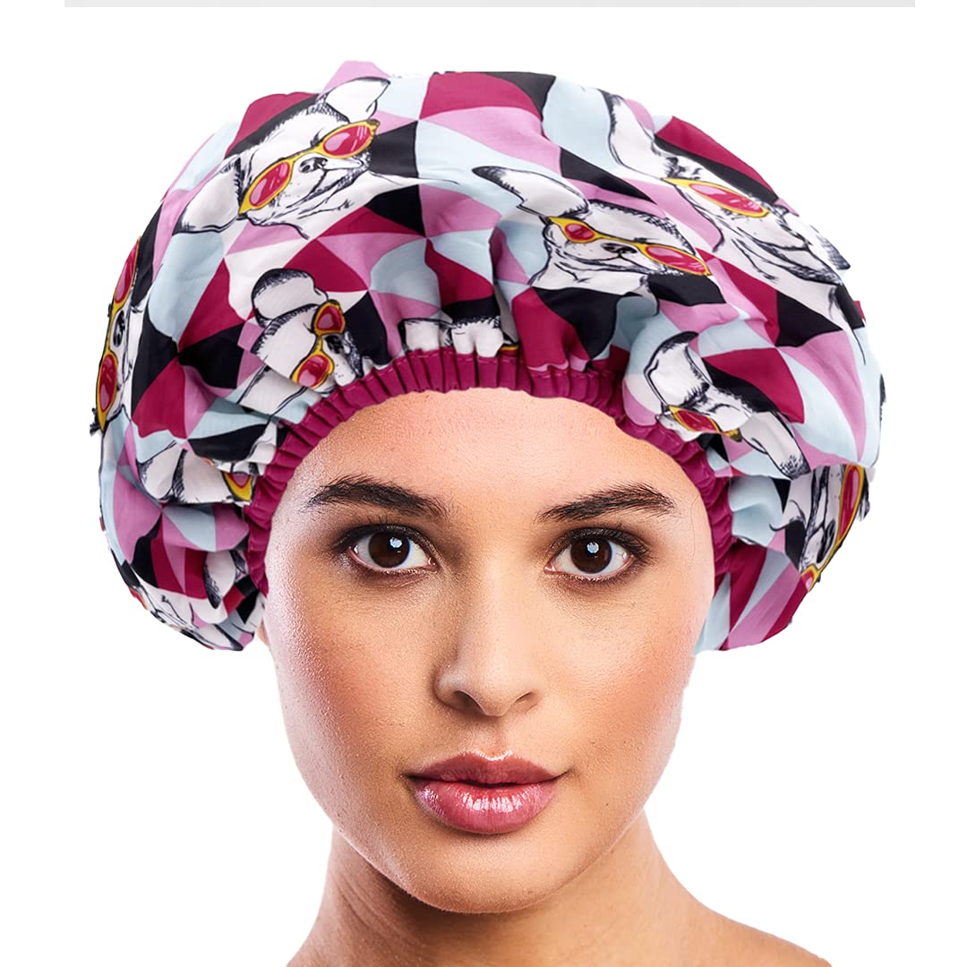 Betty Dain Reversible Waterproof Shower Cap | Terry Lined Oversized Bath Cap