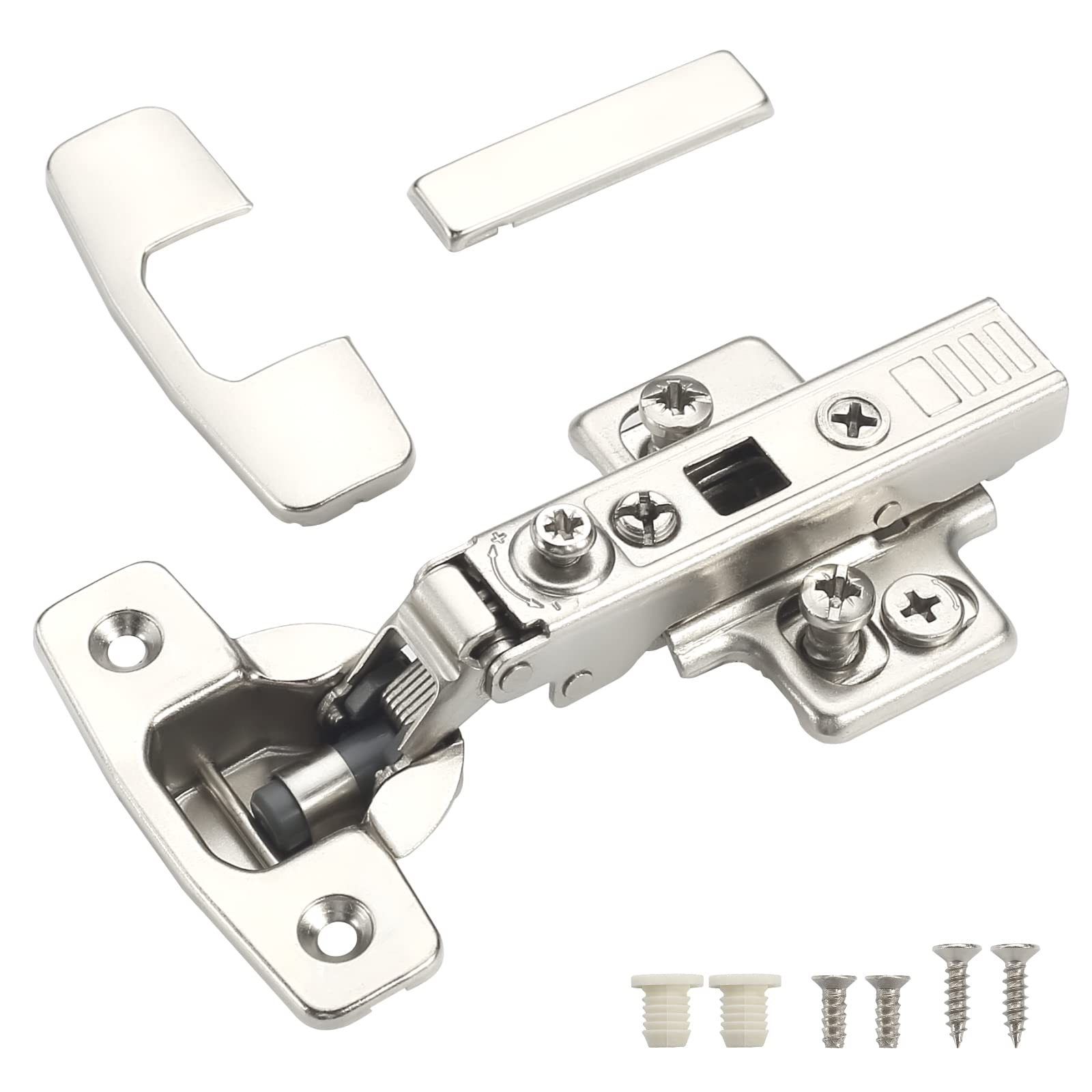 Furniware Soft Close Cabinet Hinges | 4D Adjustment Full Overlay, 10 Pack