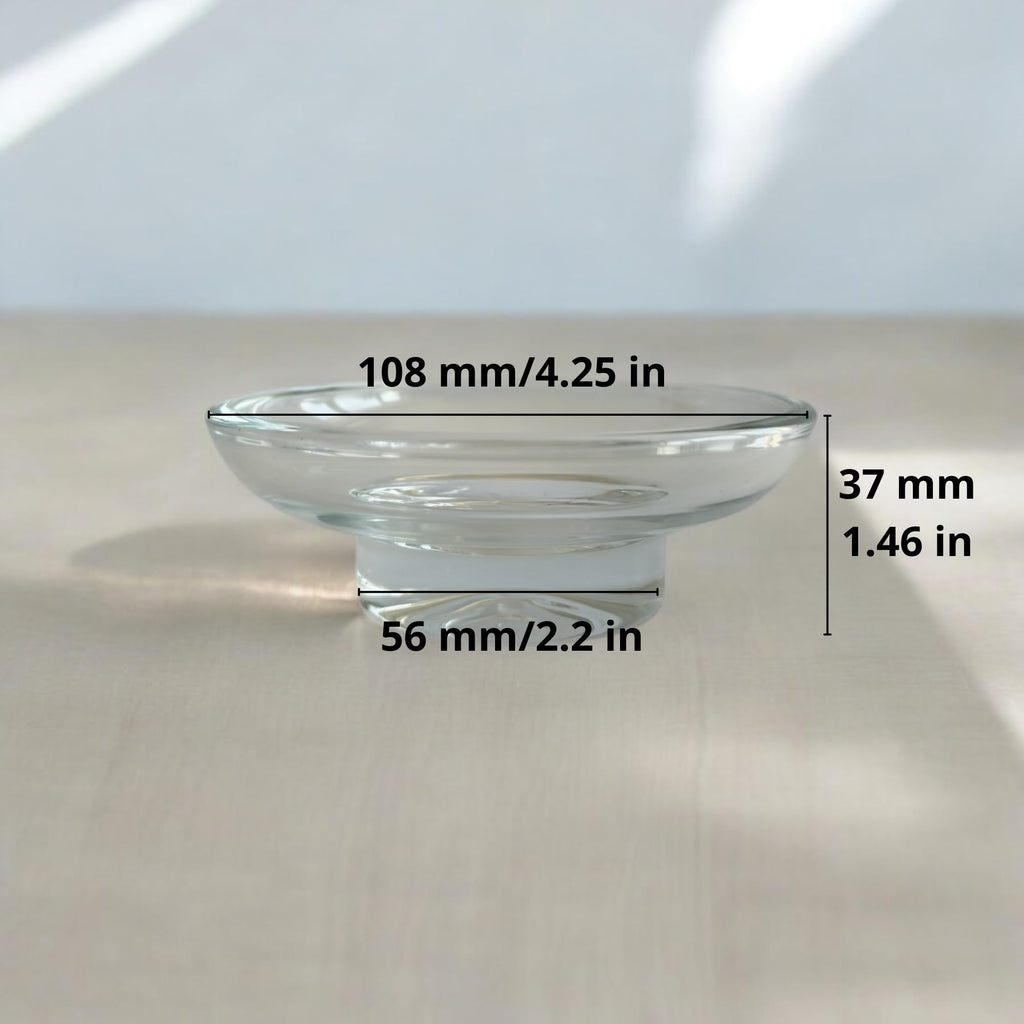 YOSSEE Glass Soap Dish – Replacement Soap Dish - Thick Clear Glass