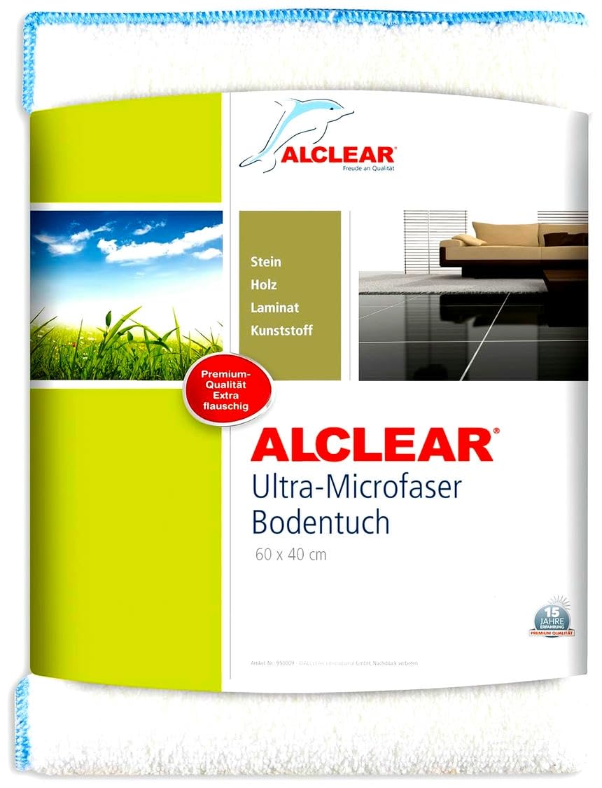ALCLEAR Ultra-Microfibre Floor Cloth – Streak-Free Cleaning, 60x40cm