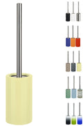 Spirella Tube Yellow Porcelain Toilet Brush Set with Stainless Steel Handle