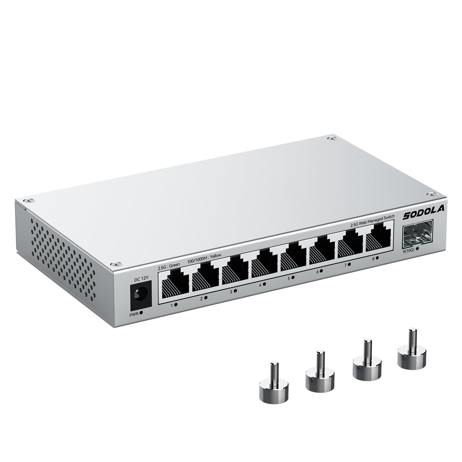 SODOLA 9 Port 2.5Gb Easy Web Managed Network Switch | High-Speed Ethernet