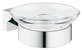 GROHE Essentials Cube Soap Dish Set - Wall-Mounted Chrome Finish