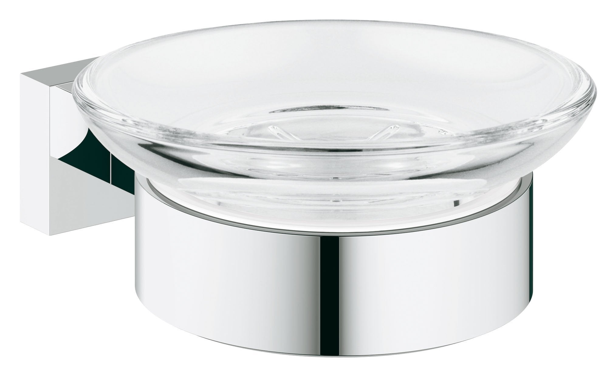 GROHE Essentials Cube Soap Dish Set - Wall-Mounted Chrome Finish