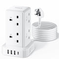 Jolof Store 8-Way Tower Extension Lead | 4 USB Ports & 5M Cable