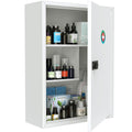 Uniclife Wall Mount Medicine Cabinet | Locking Steel First Aid Box, White