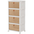 TidyTrove 4-Tier Stackable Plastic Storage Bins with Wheels | 92L