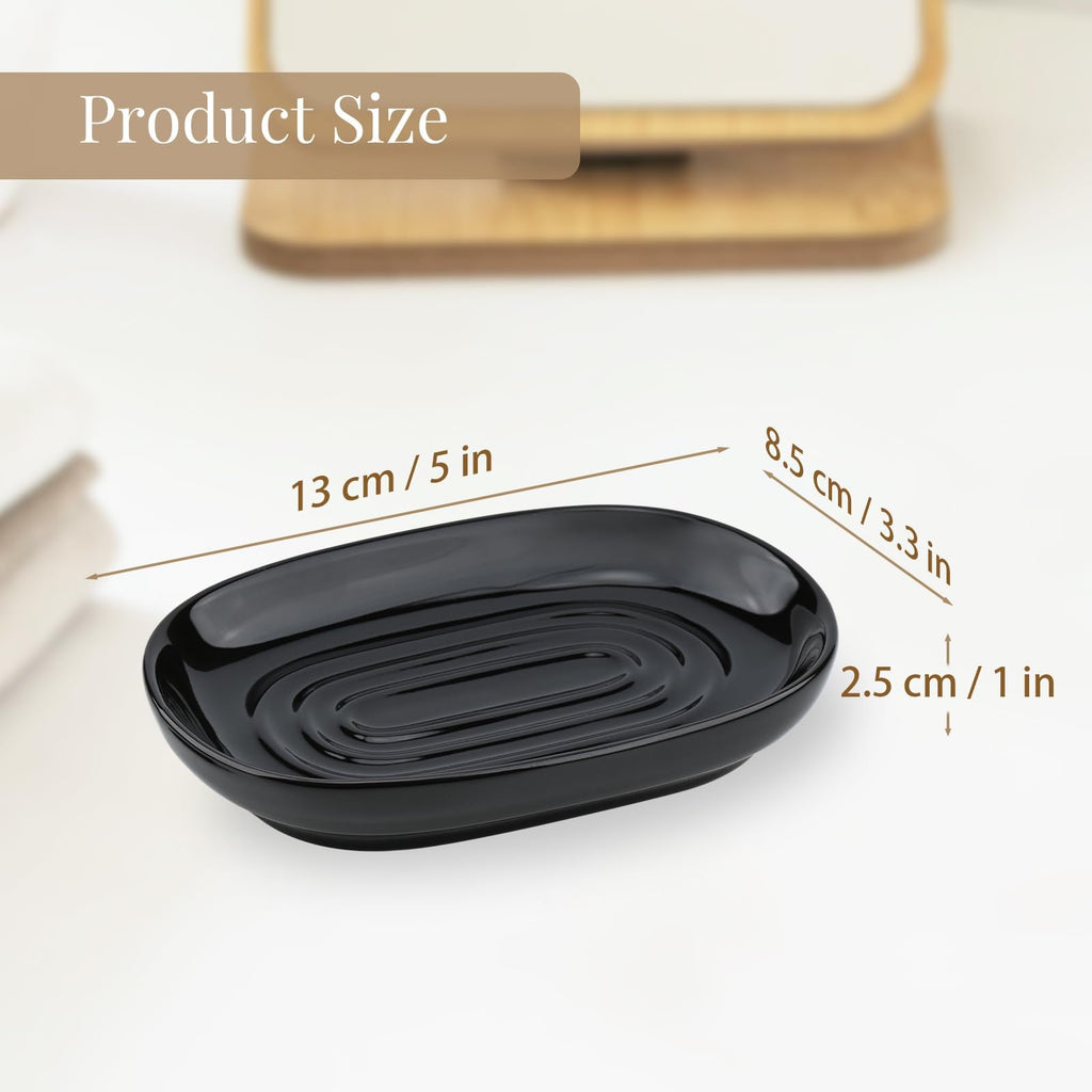 YoHyien Ceramic Soap Dish, Anti-Slip Marble Soap Dish for Bathroom, Soap Tray Dish, Soap Holder for Shower, Kitchen, and Sink - image 2