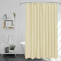 EurCross Beige Shower Curtain | Mould Resistant Quick Dry Fabric, 180x180cm