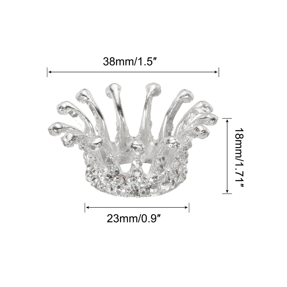sourcing map Crystal Ball Display Holder Crown Shaped Egg Stand Alloy Glass Ball Stand Display 1.5 Inch Silver Tone for Crystal Ball Display - image 2