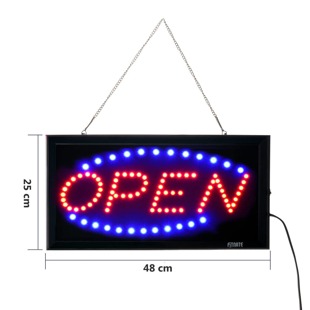 FITNATE LED Open Sign | 19x10 Inch Flashing & Steady Light Business Signage