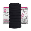 Burlybands Large Seamless Hair Ties for Thick Curly Hair | Black 8pcs