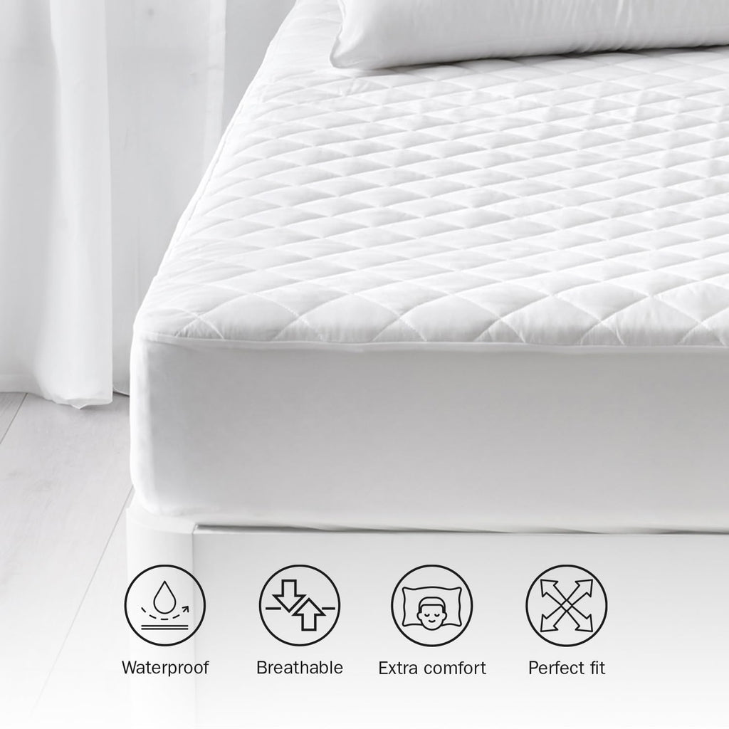 Pikolin - Quilted Fibre Mattress Protector – Waterproof, white Cama 90-90 x 190/200 cm white