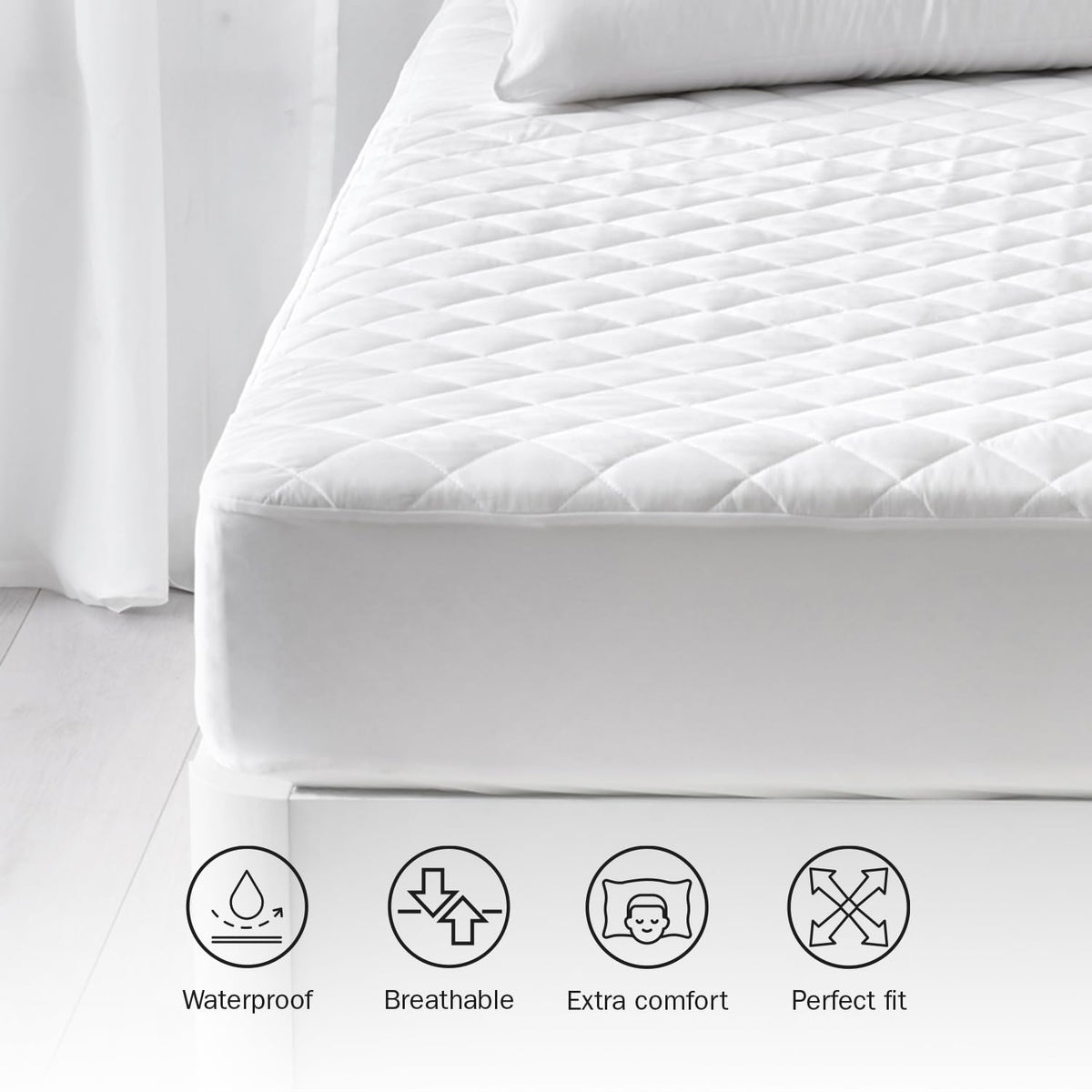 Pikolin Home - Silktouch Waterproof Mattress Protector, Padded and Breathable, Oeko-Tex Certified, for 200 cm Beds, up to 32 cm Height - image 5