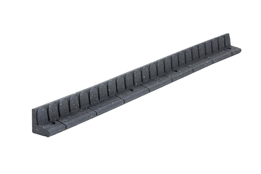 Nicoman Recycled Rubber Lawn Mower Friendly Garden Edging - Grey, 4 Pack