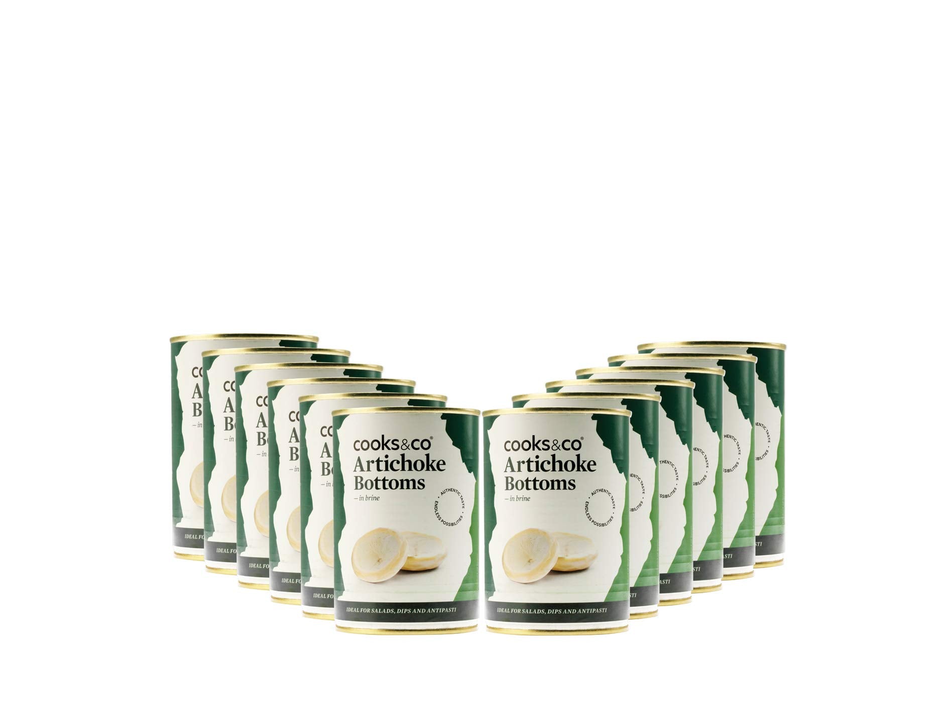 Cooks & Co Artichoke Bottoms in Brine, 390g Canned Veg – Pack of 12