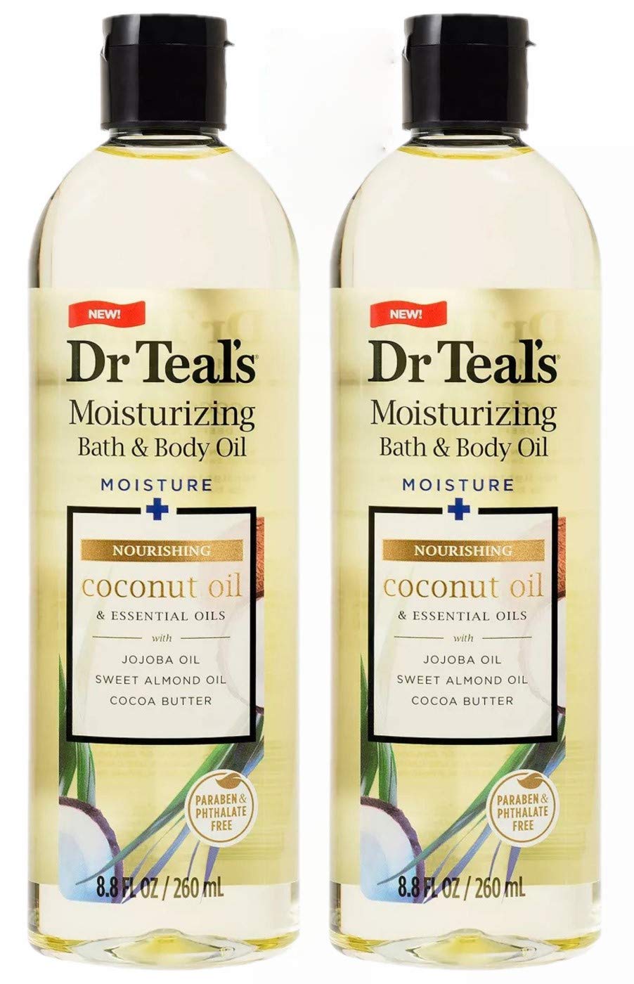 Dr Teal's Moisturizing Bath & Body Oil – Nourishing Coconut, 8.8 oz
