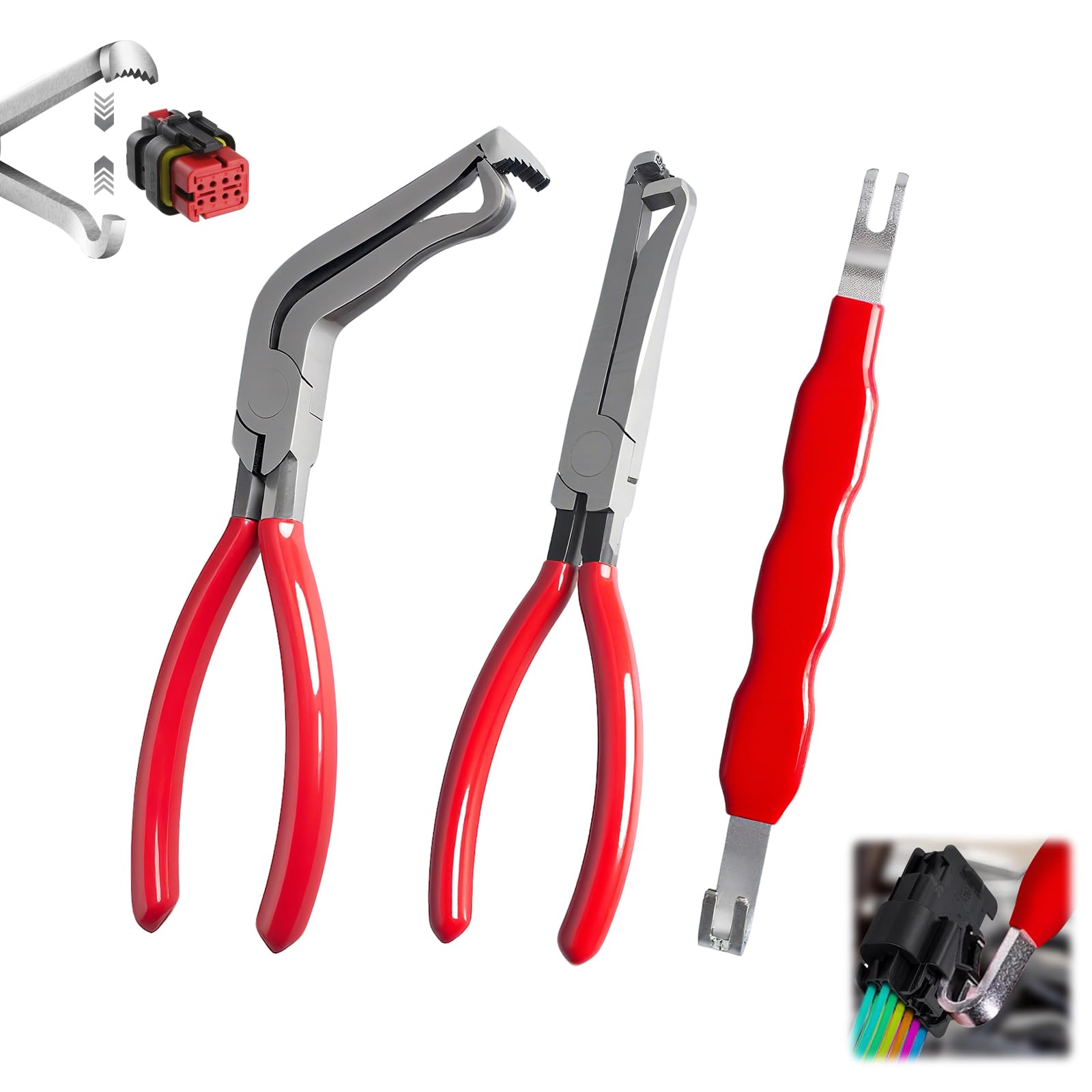Jolof Store 3-Piece Electrical Disconnect Pliers Set for Fuel Line Hoses