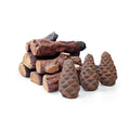 Heyfurni Ceramic Fireplace Logs | 10 Piece Smokeless Gas Log Set