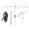 GlamHaus 2.7m Garden Parasol – Tilting Outdoor Patio Umbrella with Cover