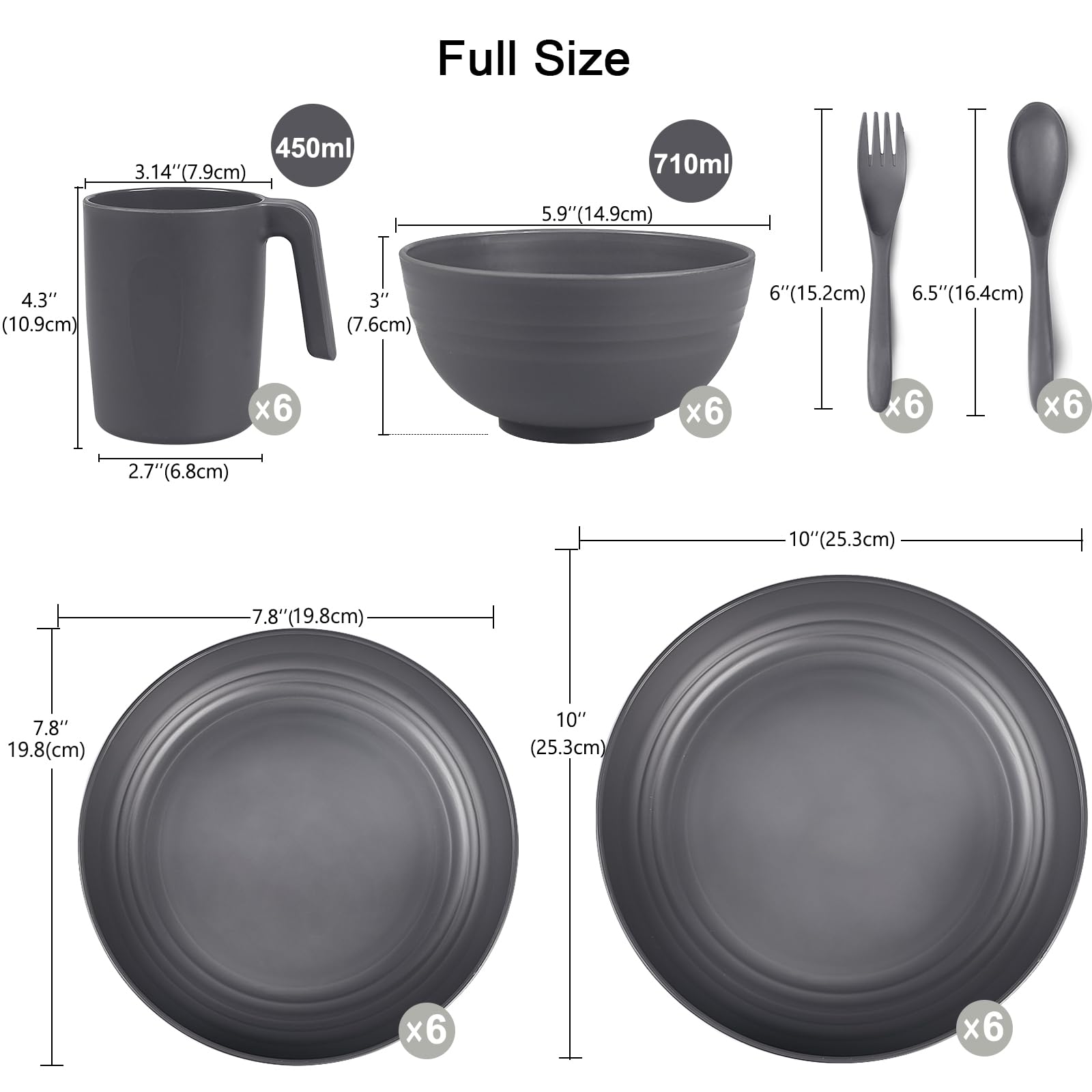 Jolof Store 36pc Unbreakable Dinnerware Set – Microwave Safe Camping Plates