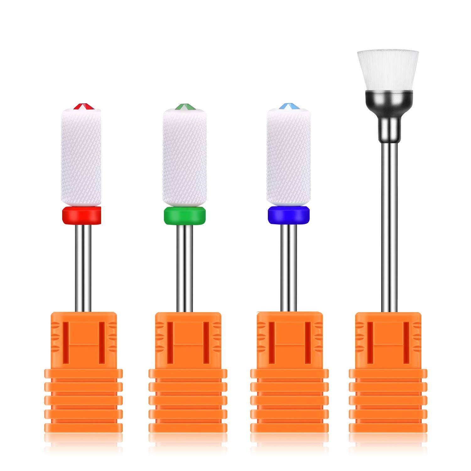 JCMaster 3pc Ceramic Nail Drill Bits | 3/32'' Set for Acrylic & Gel
