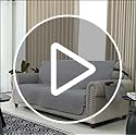 XINEAGE Quilted XL Sofa Cover | Water Resistant 4 Seater Pet Protector - Red