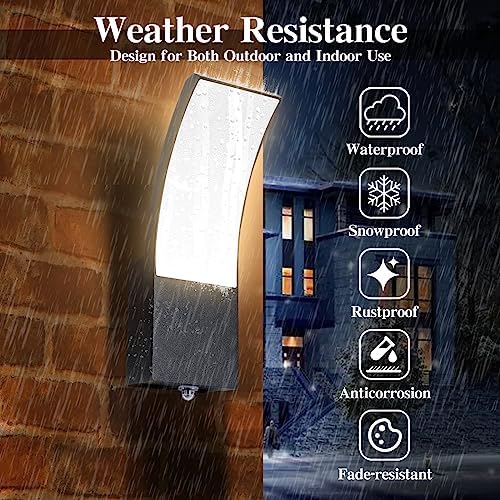HLFVLITE Dusk to Dawn Outdoor Wall Light – LED Aluminum Porch Lamp