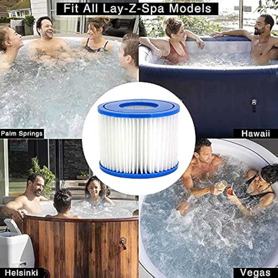 Mallez Size VI Hot Tub Filter Cartridge for Bestway Lay-Z-Spa Models