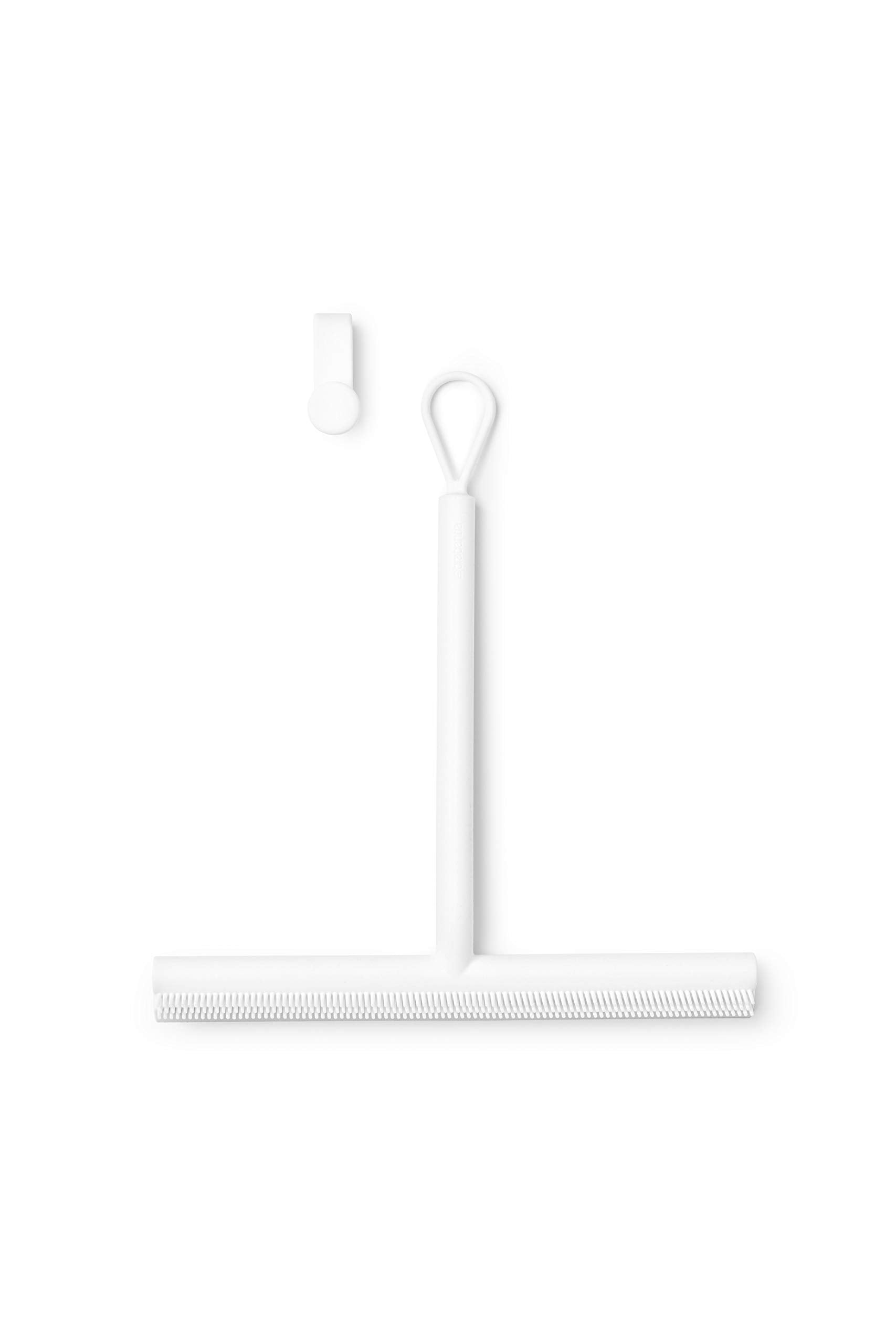 Brabantia Silicone Shower Squeegee with Hook | White Anti-Streak Wiper