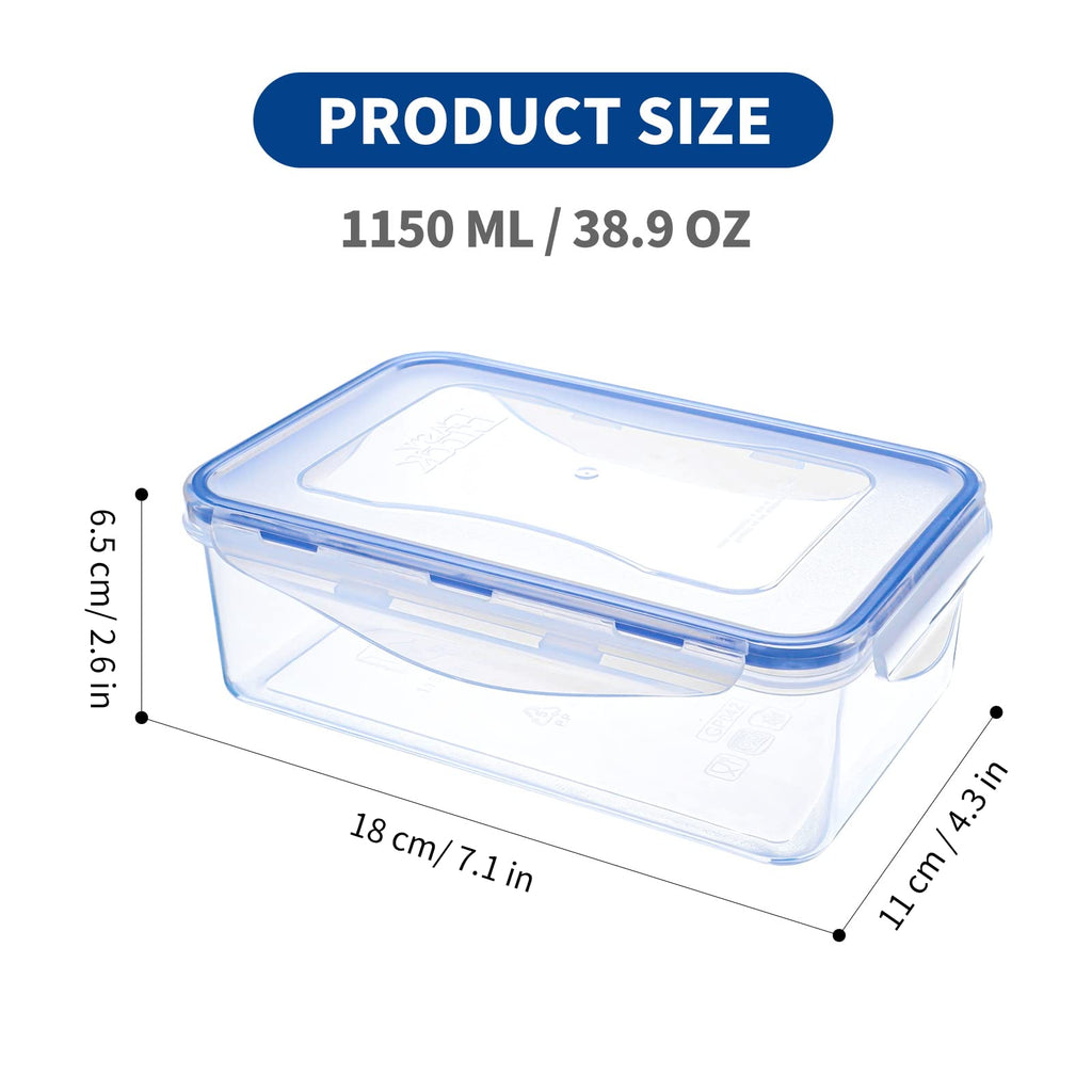 EASYLOCK 6 Pack Airtight Food Storage Containers | 1.15L Leak-proof Blue
