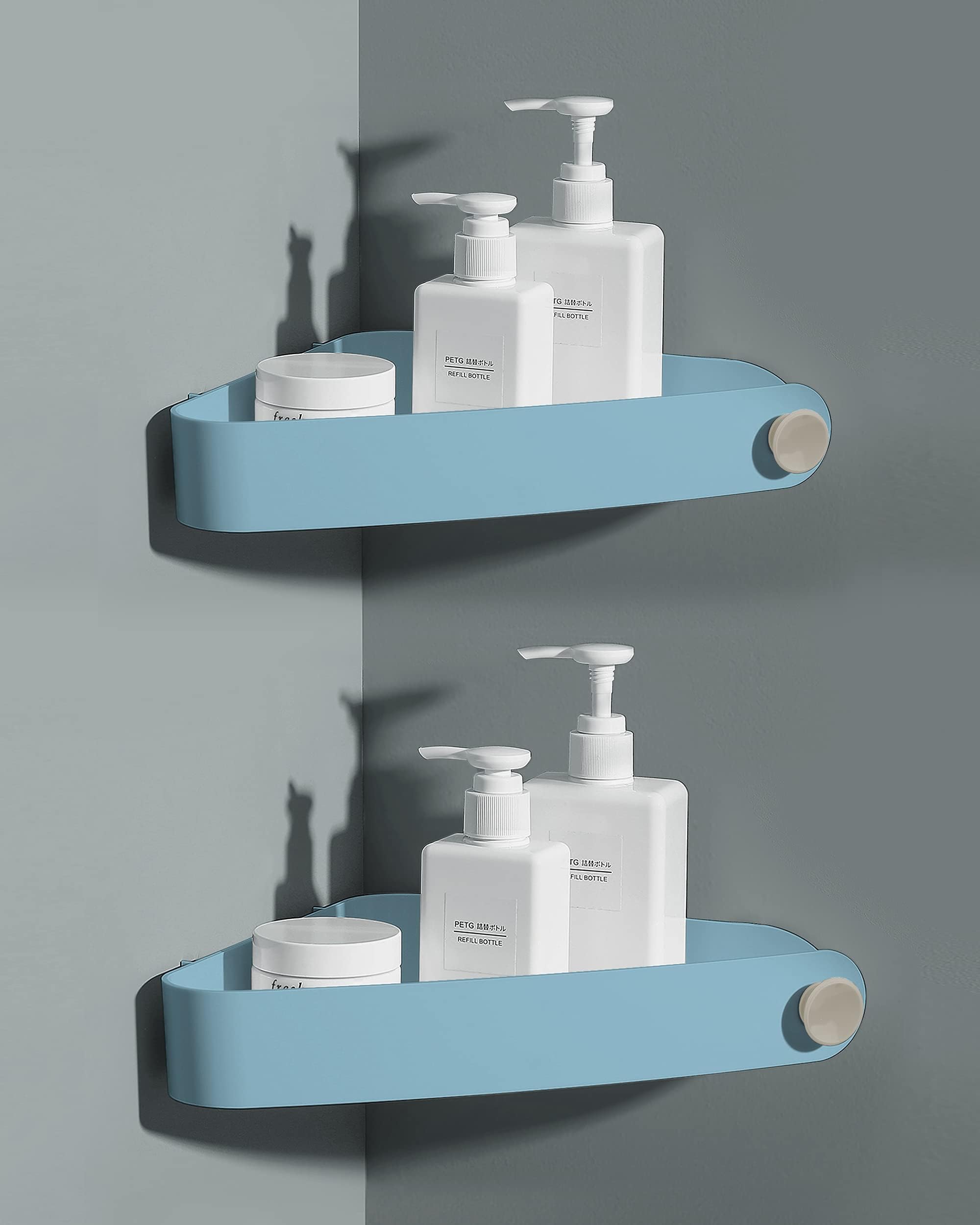 Sotfamily 2-Pack Corner Shower Caddy – No-Drill Adhesive Storage Shelf
