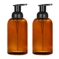 Jolof Store 2-Pack Amber Glass Foaming Soap Dispenser - 13oz Round