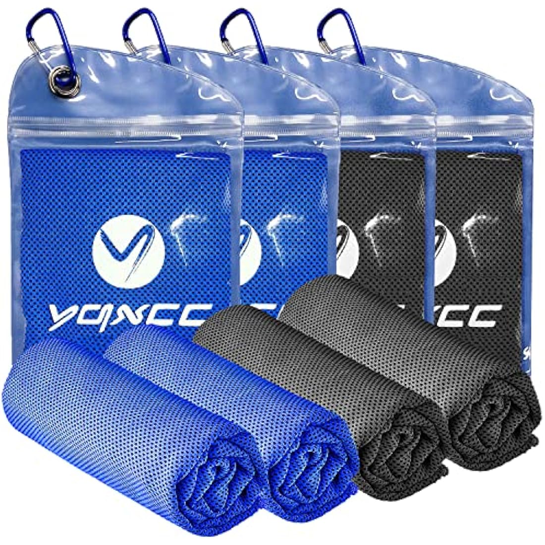 YQXCC 4-Pack Cooling Towels | Soft Microfiber Quick-Dry Sports Towel