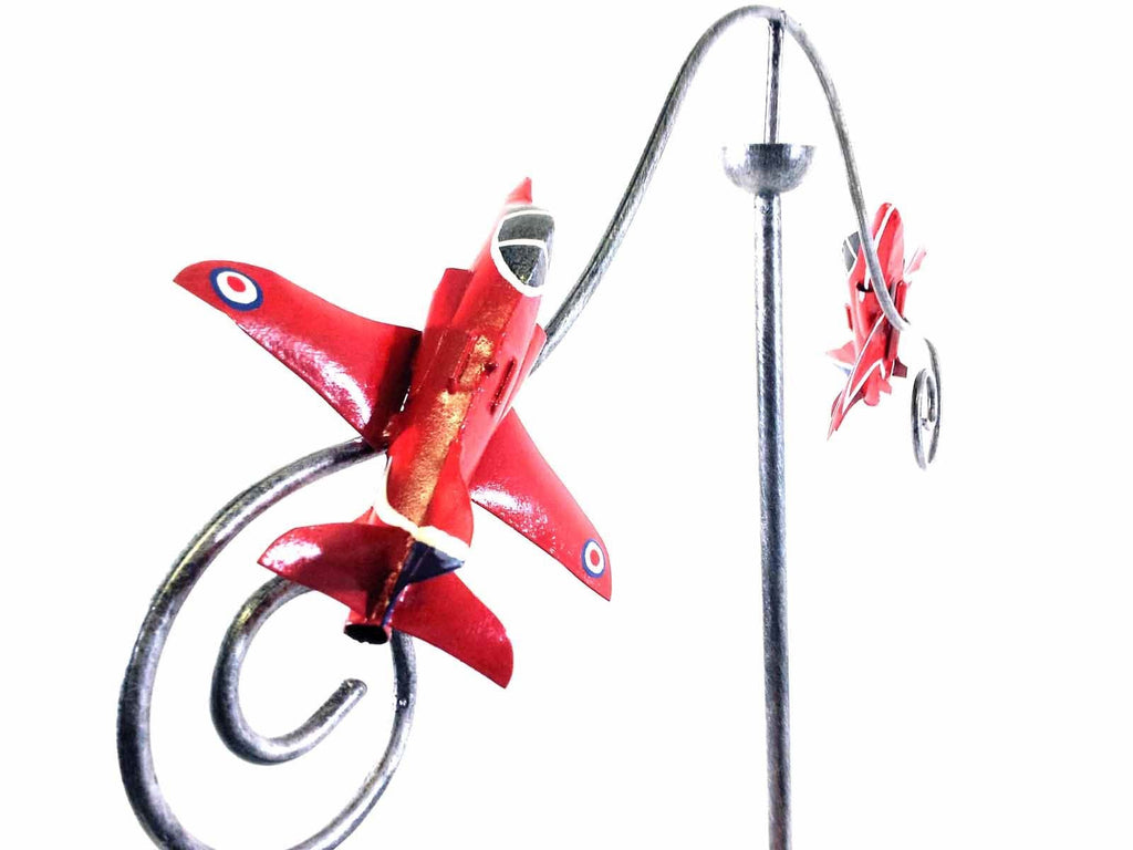 SK Style RAF Red Arrows Metal Wind Spinner - Kinetic Garden Stake