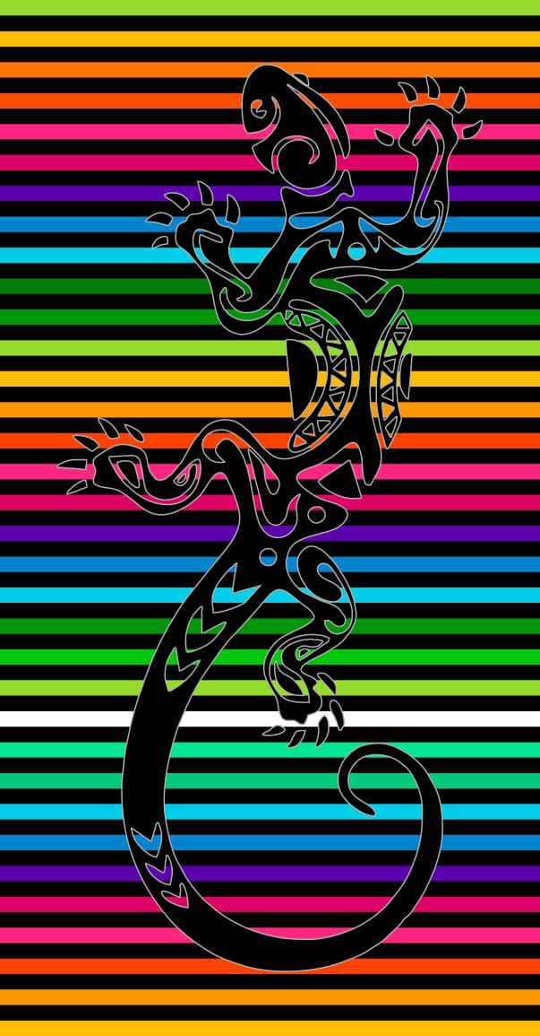 Miracle Home Beach Towel - Egyptian Cotton Salamander Rainbow - 90x165