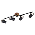 Briloner Retro Ceiling Spotlight – 4-Light Vintage Wood & Metal Lamp