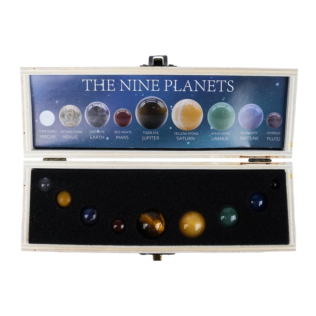 VOANZO 9 Planets Solar Decor Tumbled Crystal Gemstones Ball Set Celestial Desk Decoration & Creative Gift Stunning Crystals for Home or Office - image 1
