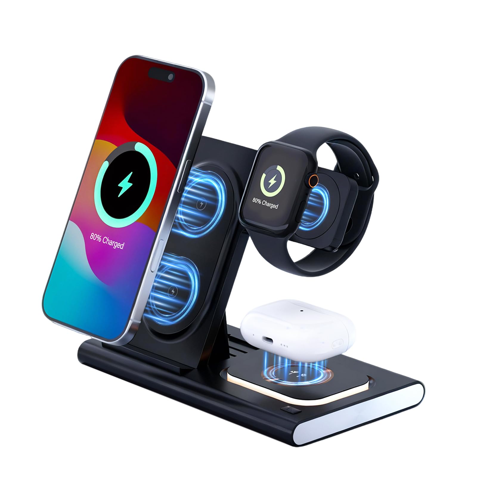 Jolof Store 3-in-1 Wireless Charging Station | Foldable Fast Charger